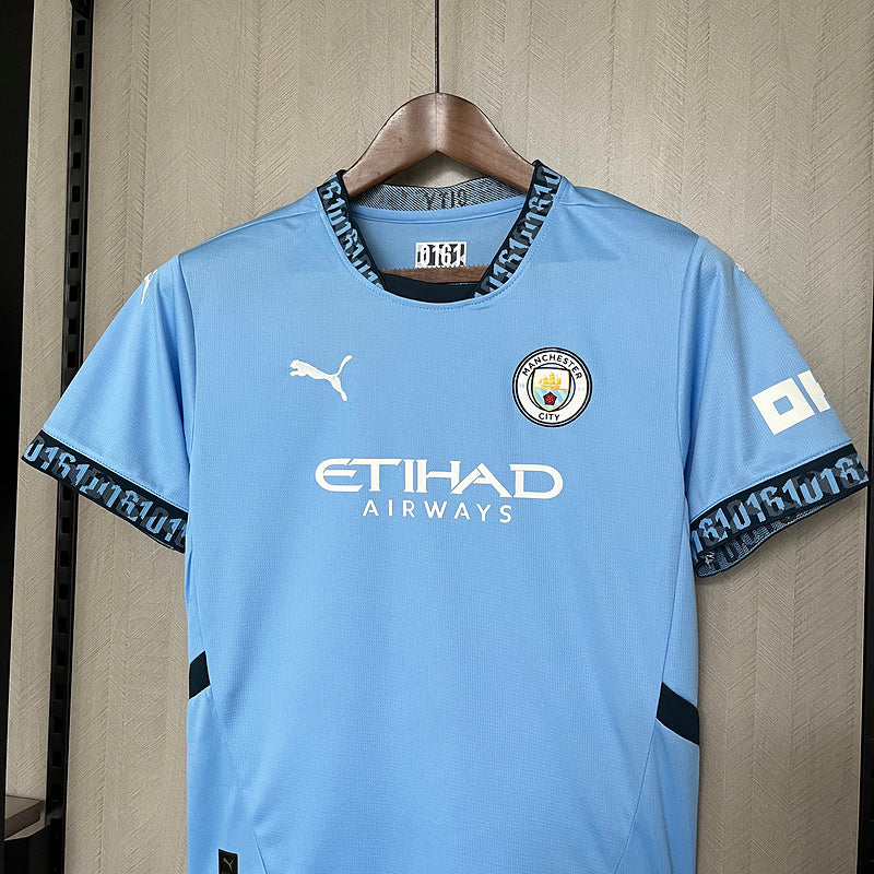 Kit Infantil Manchester City I 24/25 Unissex - Azul