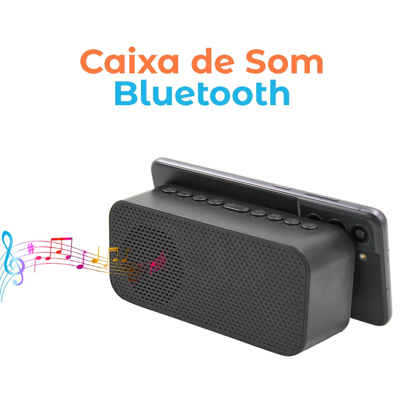 Relógio Digital Com Caixa De Som Bluetooth Espelhado USB LED G10