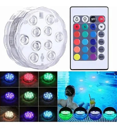 Luminária Lâmpada Luz Led C/ Controle Remoto Piscina